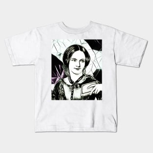 Charlotte Bronte Black and White Portrait | Charlotte Brontë Artwork 5 Kids T-Shirt